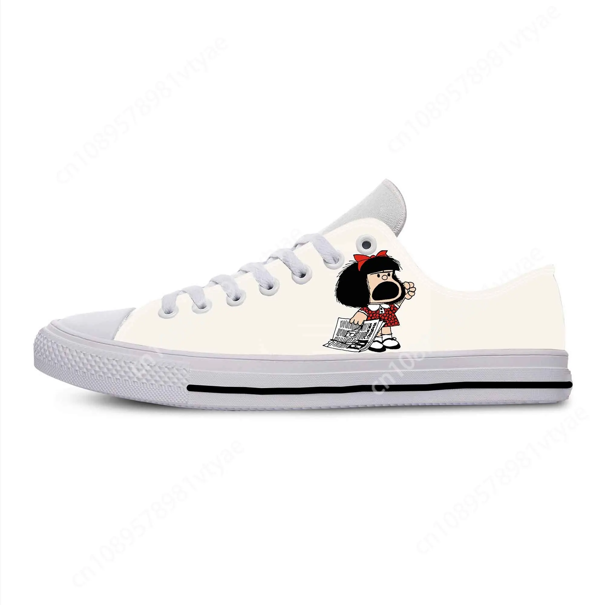 Hot Mafalda Anime Cartoon Comic Manga Cute Fashion Casual Cloth Shoes Low Top Comfortable Breathable 3D Print Men Women Sneakers