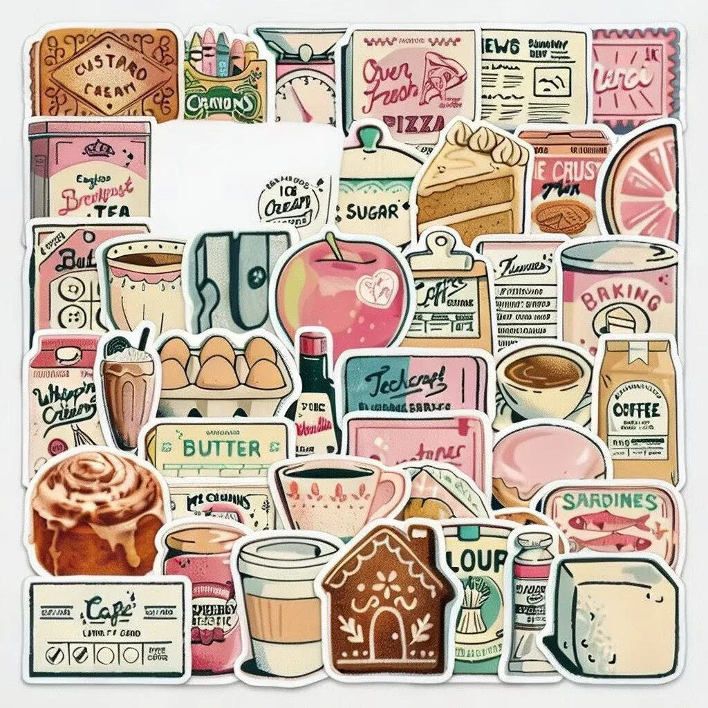 60 pieces of banana color small stickers for decorating snack packaging boxes, with high aesthetic quality for Instagram posts.