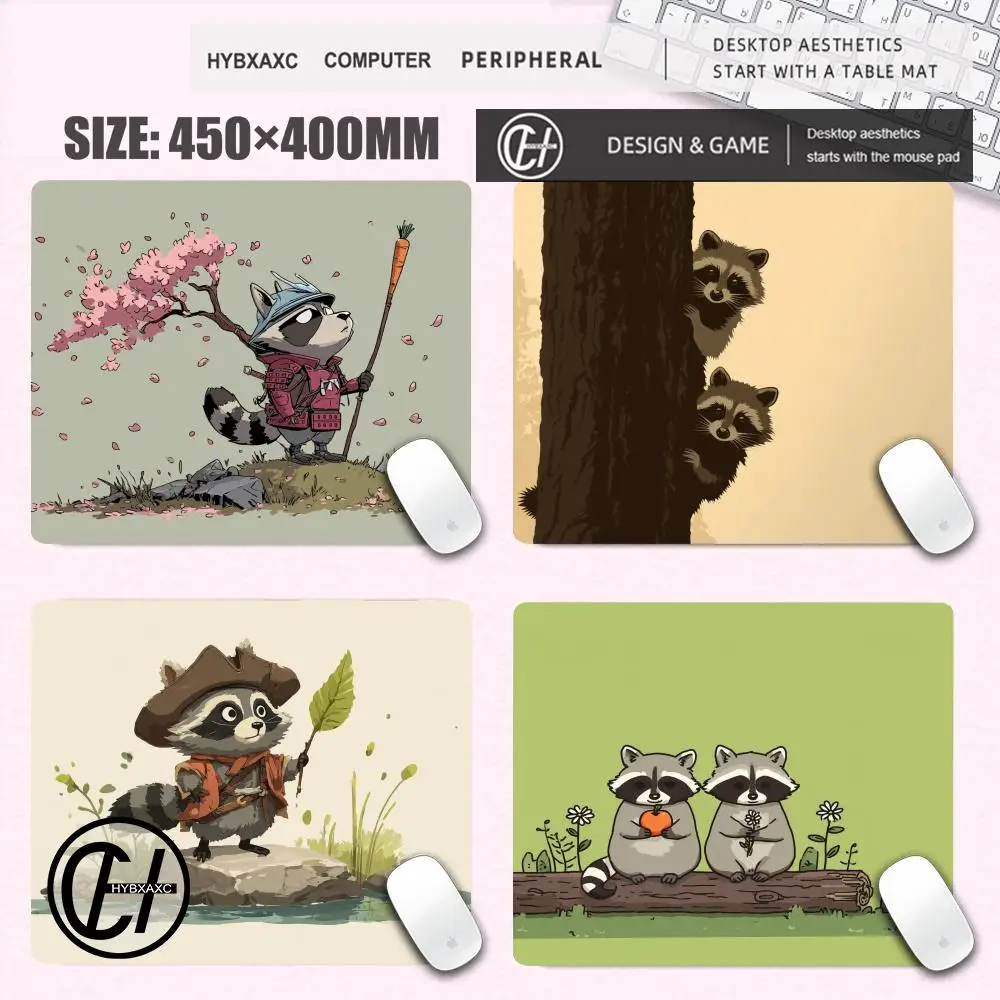 Cute Cartoon Raccoon Gaming Mouse Pad XS Small Mousepad For PC Gamer Desktop Decoration Office Mouse Mat Deskmat Rug