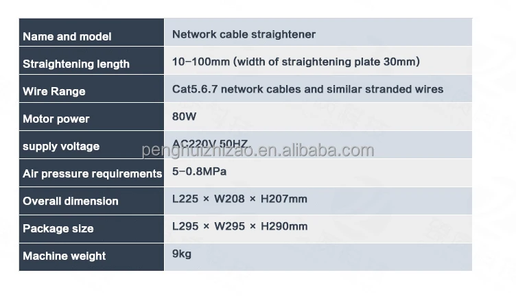 آلة تصنيع كابل الشبكة RJ45 RJ12 آلة تسطيح الأسلاك Cat6 آلة استقامة أسلاك الكابلات الشبكية Cat56