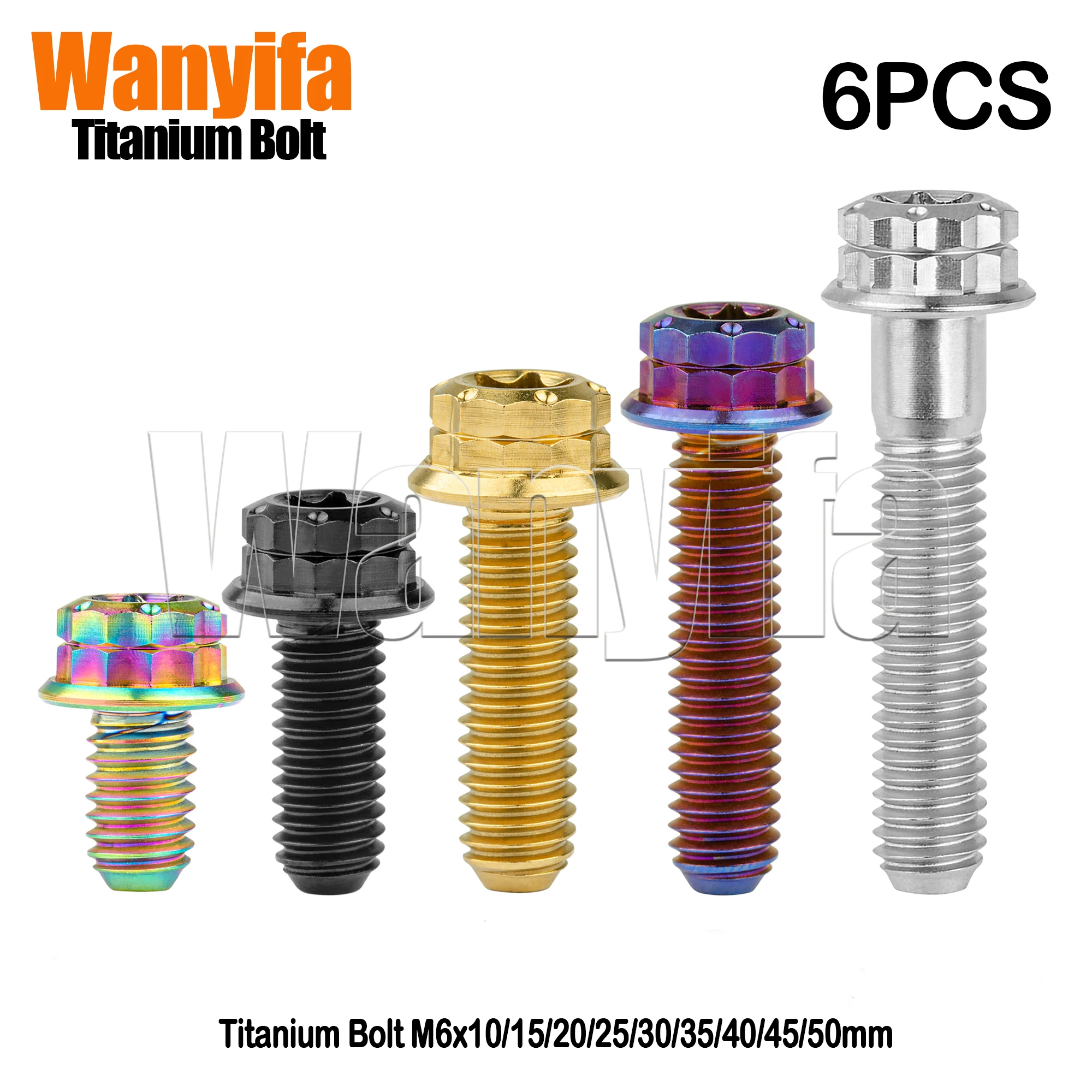 

Wanyifa Titanium Bolt M6x10/15/20/25/30/35/40/45/50mm Torx Head Screws for Bicycle or Motorcycle Part Accessories Fastener 6 Pcs