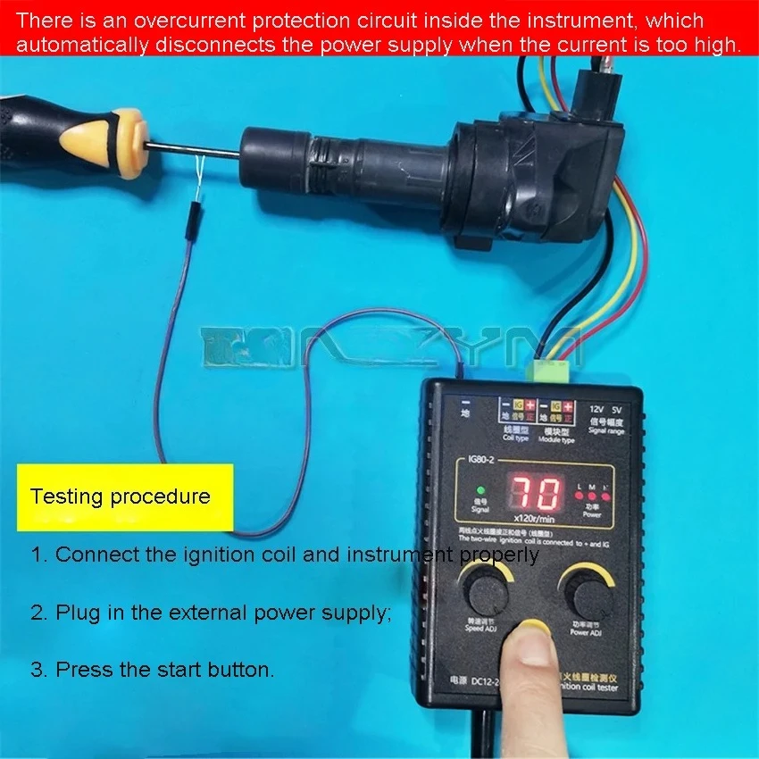

AM-IG80-2 Automotive Ignition Coil Tester Repair Tools Natural Gas Ignition Coil Vehicle Ignition Coil Tester