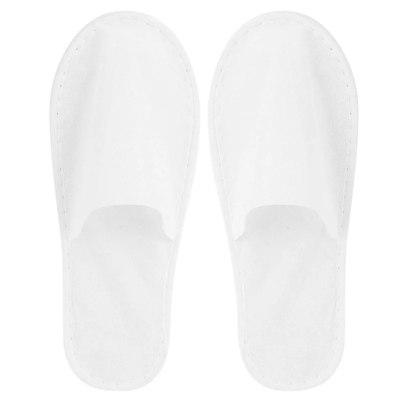 10 pairs of White Non Woven Disposable Slippers Travel Home Slippers Business Home Hotel Unisex Slippers