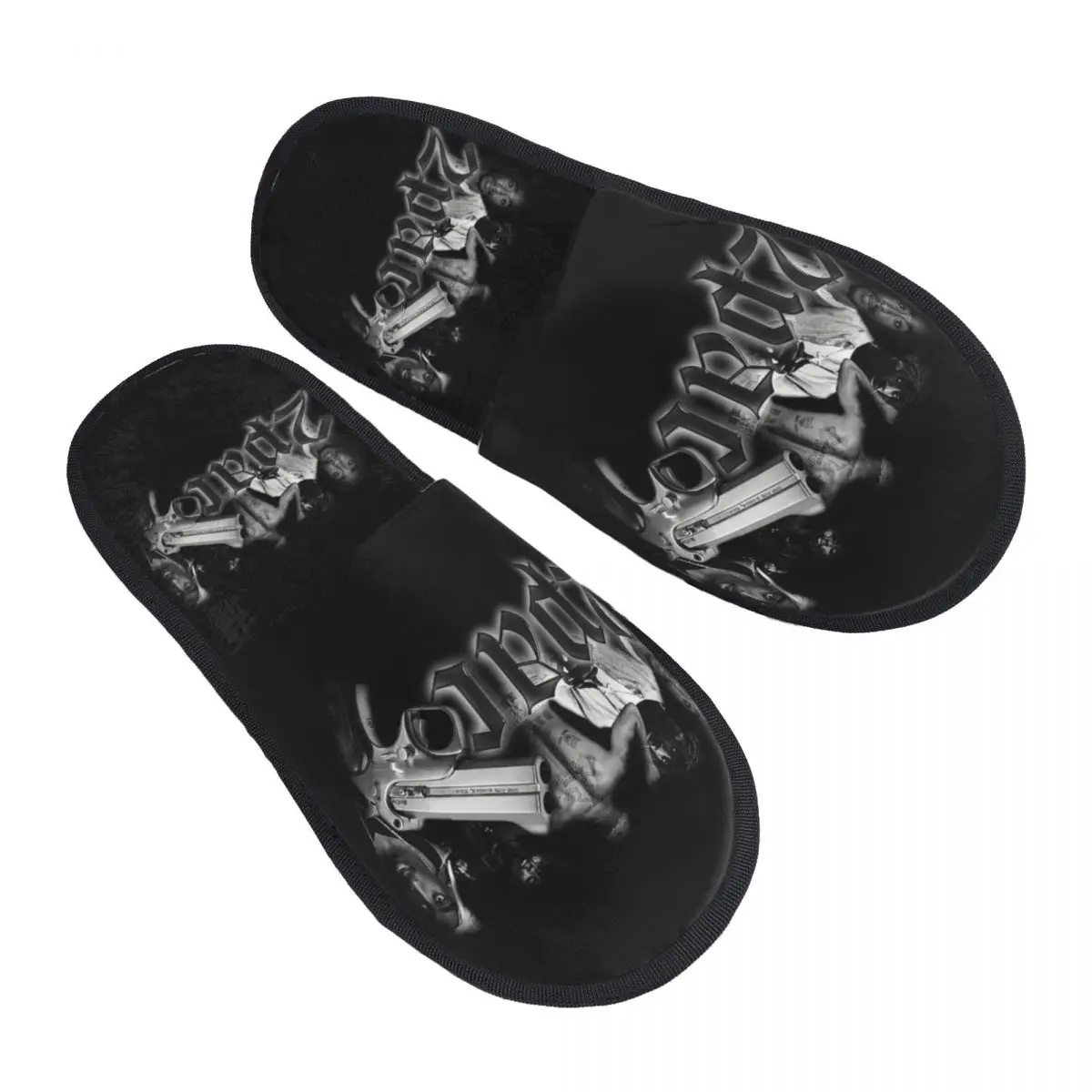 Custom Rapper Tupac 2P-pac Hip Hop Comfort Scuff With Memory Foam Slippers Women Spa House Shoes