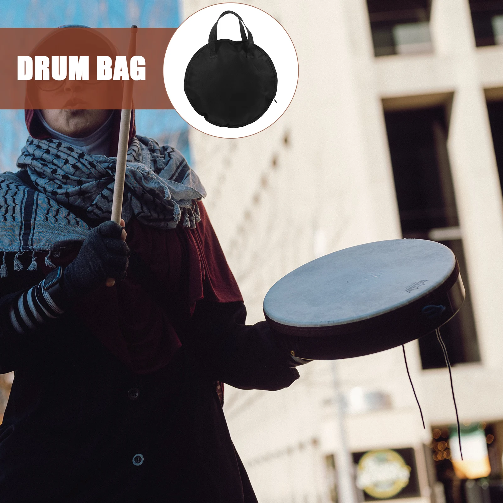 

Handheld Waterproof Bag for Drum Portable Pad Organizer Snare Case Instrument Practice Carry Sticks Pouch Durable Storage Travel