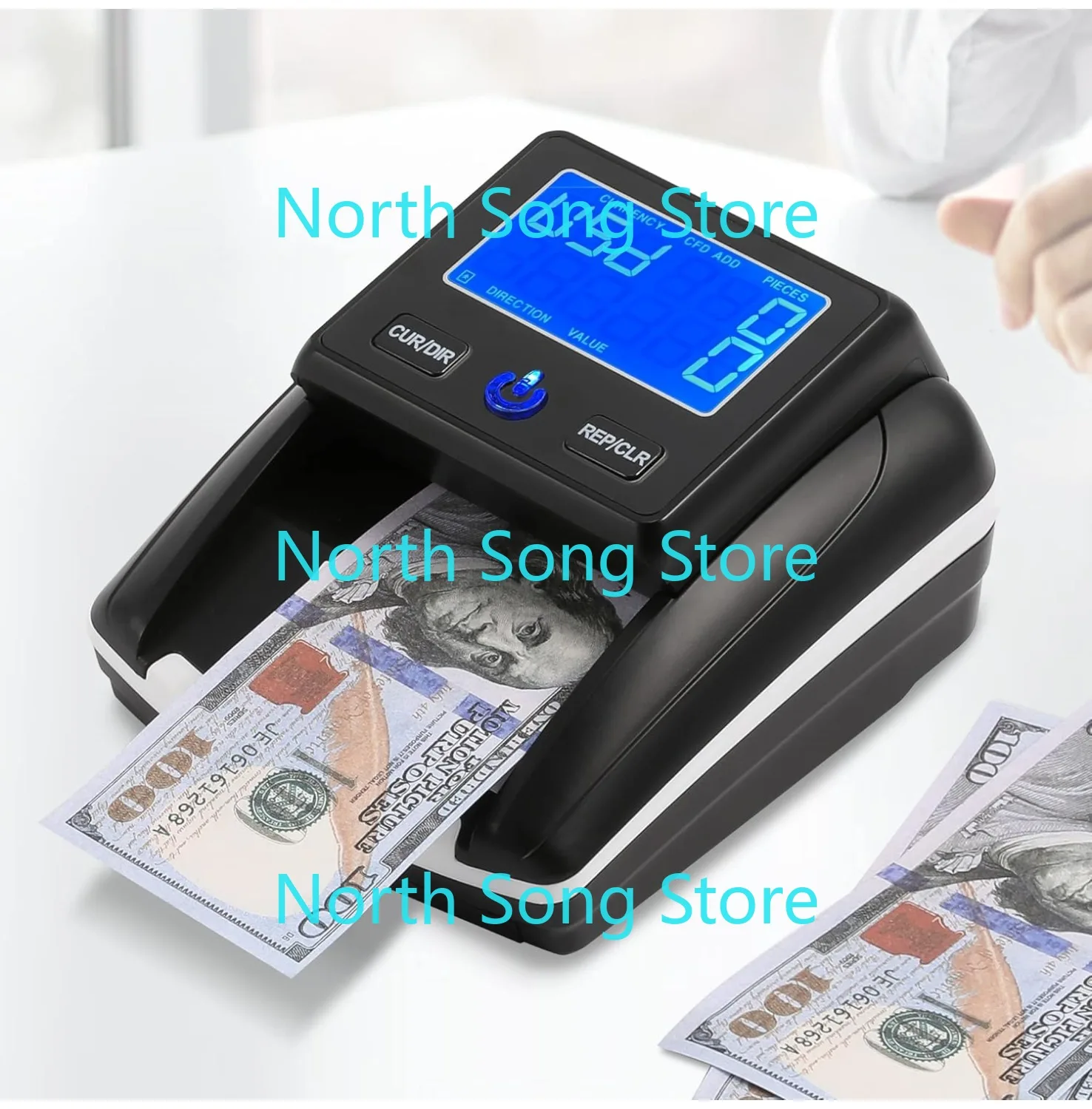 Portable Counterfeit Bill Detector Rechargeable 4 Way Direction Bill Checker Machine with Visual&Audible Alert 1s Money Detector