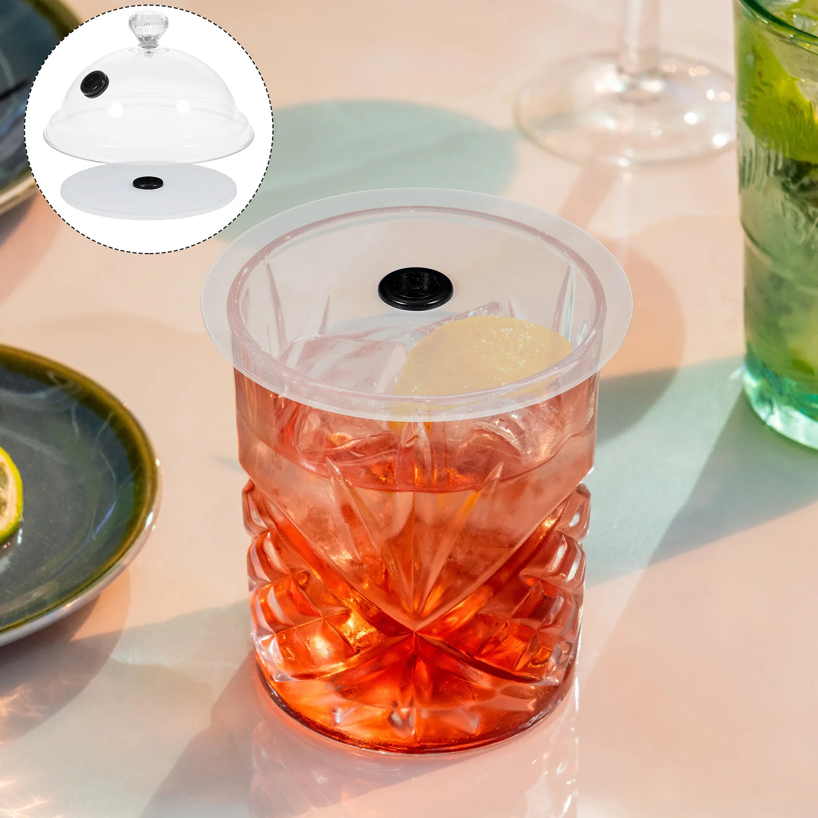 

2pcs Acrylic Covers For Cake Dessert Food Cover Heat Resistant Kitchen Utensils Wine Smoke Lid Cake Smoke Cover