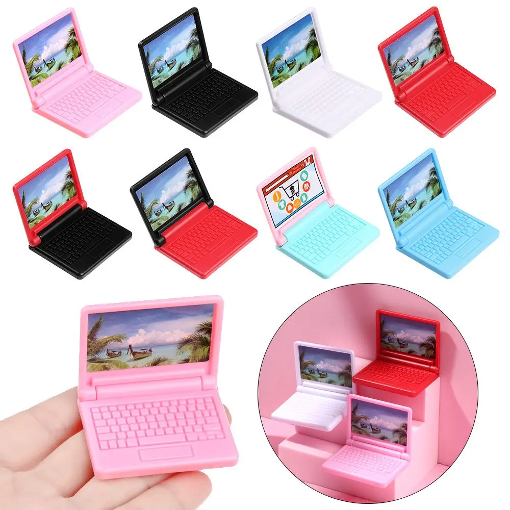 Dollhouse Miniature Modern Computer Foldable For Children Toy Furniture for Dolls Laptop Doll House Decoration Accessories