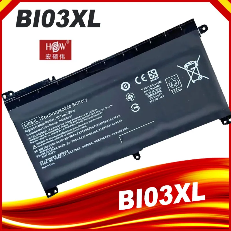 

Аккумулятор BI03XL 11,55 в для ноутбука HP Pavilion X360 M3-U 13-U M3-U001DX Stream 14-AX 14-ax010nr