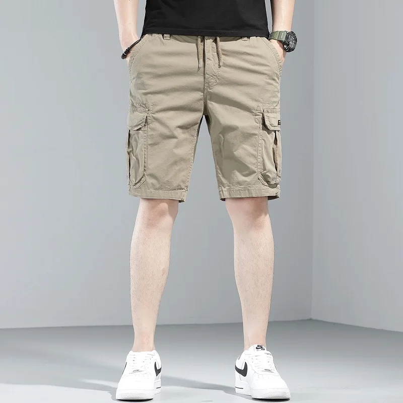 Cargo Shorts Men 2022 Summer Fashion Streetwear Casual Sport Khaki Cotton Straight Short Pants