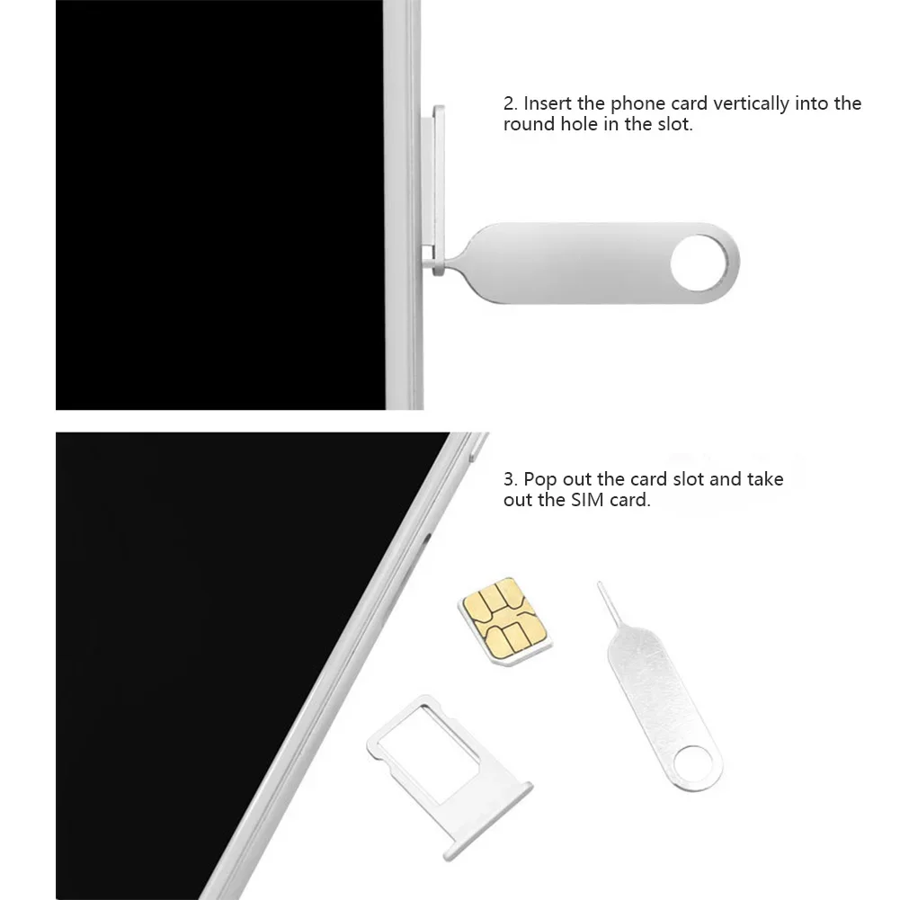 20pcs Mobile Phone Card Remover SIM Opener Pin Key Tool Convenient Needles Smart Removal Cards Tray Eject Removing Chip