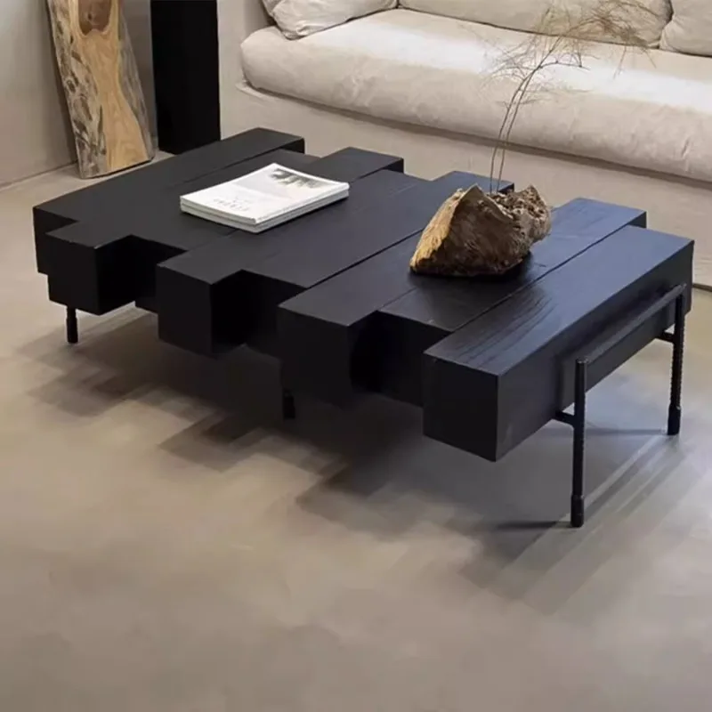 

Solid Wood Irregular Coffee Table Black Designer Nordic Modern Coffee Table Center Minimalist Mesa De Centro Sala Furniture Home