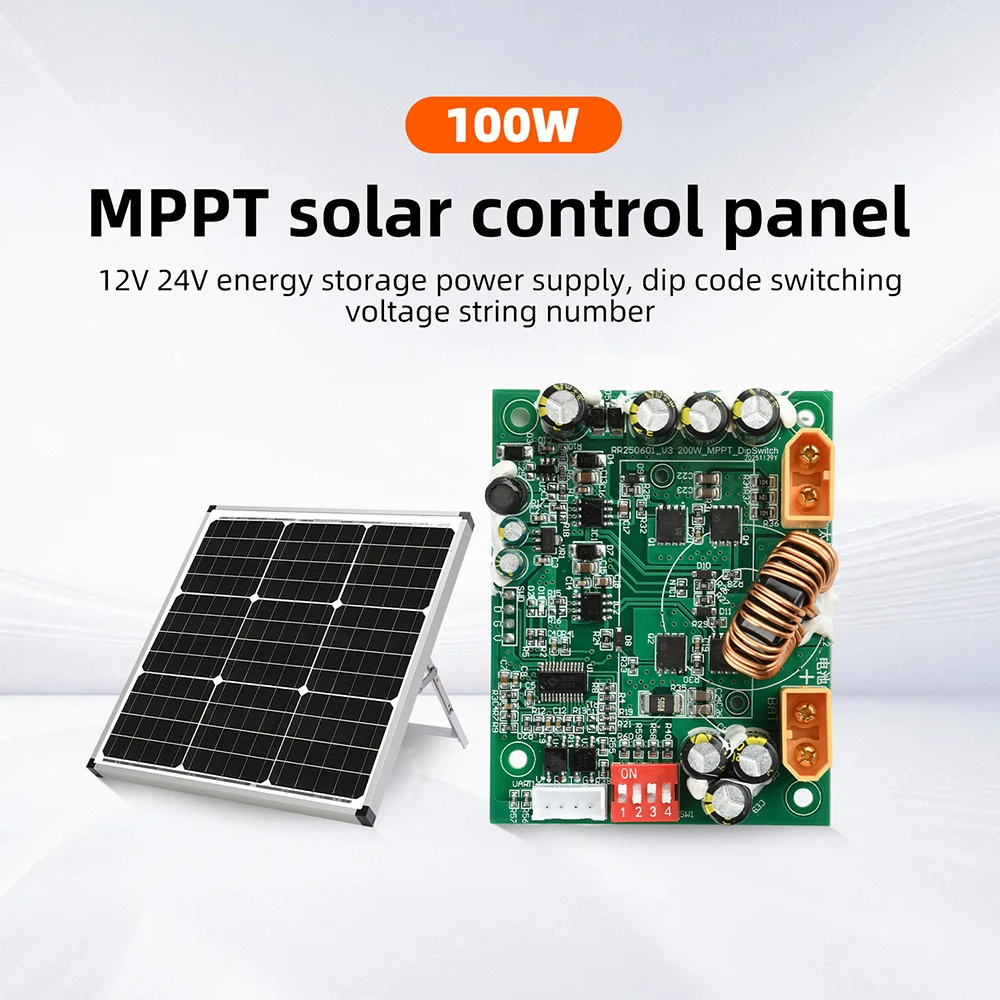 100W MPPT Solar-Laderegler 12V 24V Energiespeicher-Controller für Wohnmobil Auto PAD-Ladegerät Outdoor-Batterieversorgung Camping