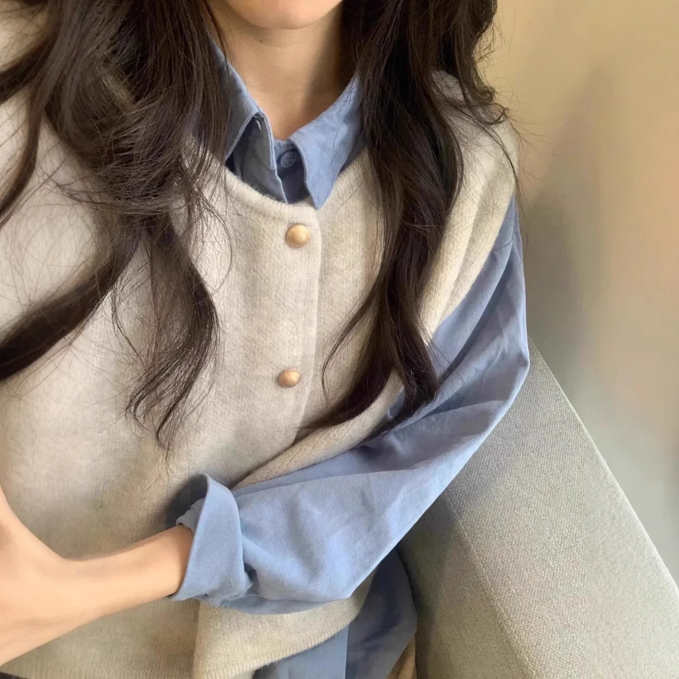 

2024, весенне-осенний корейский модный свитер с круглым вырезом, жилет, однотонная вязаная майка, кардиган без рукавов, жилет, трикотаж