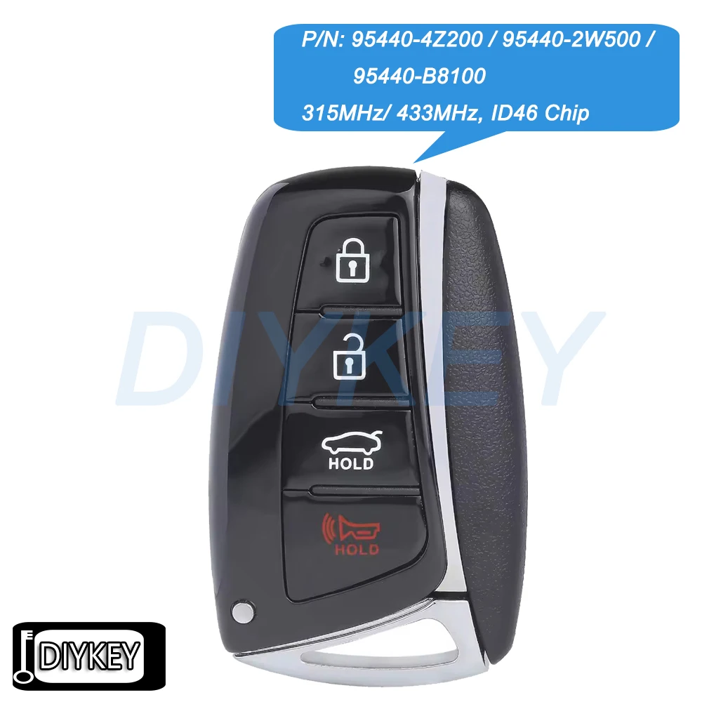 

Умный дистанционный брелок с чипом ID46 315 МГц/433 МГц для Hyundai Santa Fe 2013 2014 2015 2016 2017 2018 FCC ID: SY5DMFNA04, SY5DHFNA433