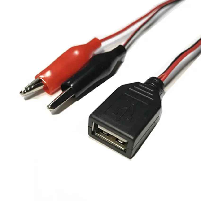1PCS 60CM Alligator Test Cilp To USB Male Female Connector Adapter Crocodile Test Clamp Clip Power Cable