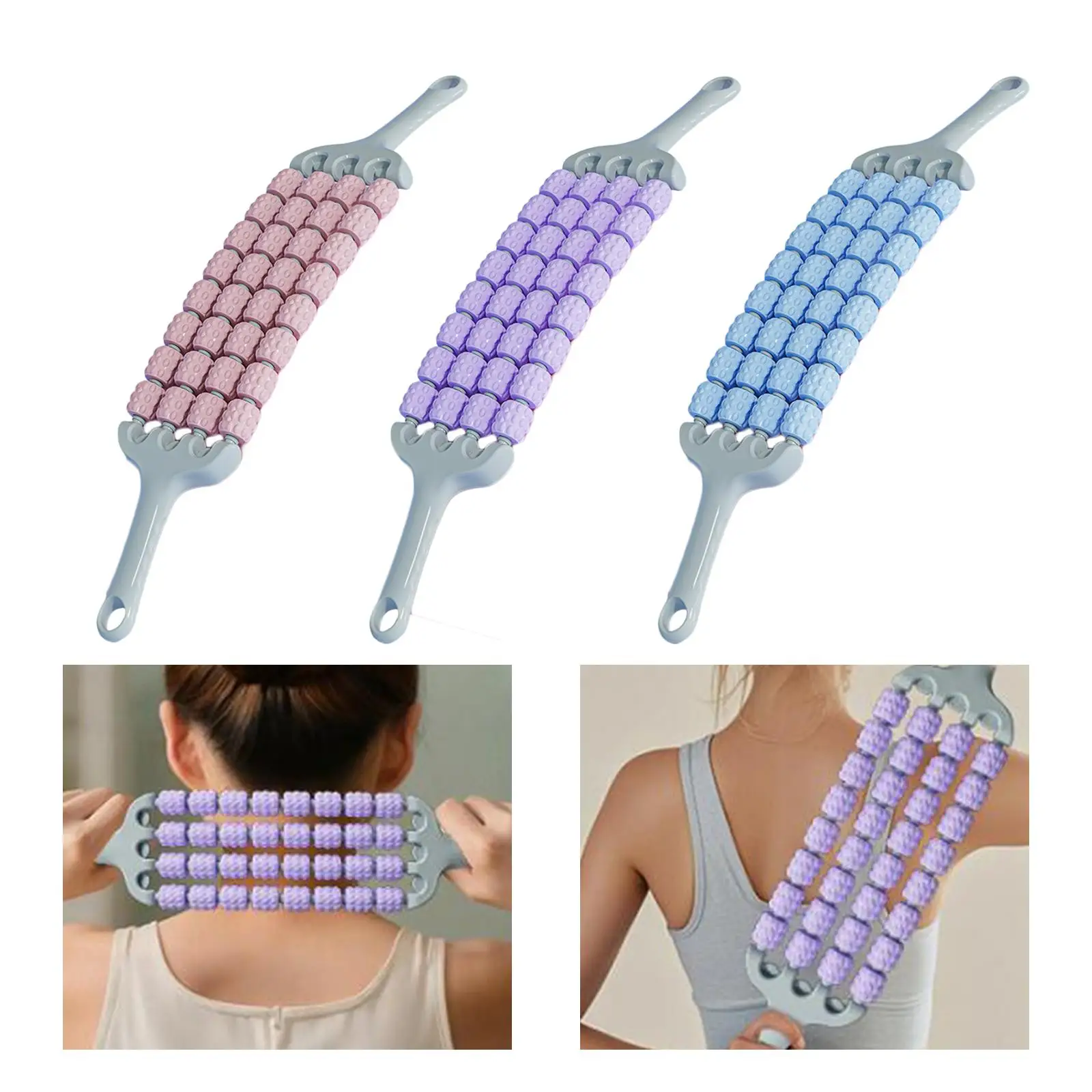 Manual Massage Roller Stick Thighs Buttocks Arms Non Slip Handles for Body Relaxation Yoga Training Runners Athletes