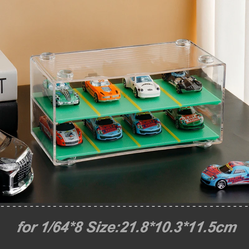 Model Car Display Box 1/64,1/24 Diorama Garage Carpark Acrylic Model Scene Toys Set Gifts For Children Collection(Without cars)