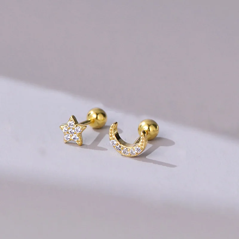 Fashion Gold Color Butterfly Tragus Piercings for The Ear Helix Stud Earrings for Women Tibetan Charm Ear Bone Piercing Jewelry