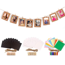 10pcs/set Happy Birthday Paper Photo Frame Banner Party Decoration First Garland Deco Baby Boy Girl My 1st One 1 Year Supplies