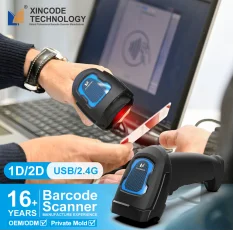 GTCODESTAR Handheld 2D USB Barcode Reader Laser Scanner Wireless 2.4G QR Code Scanning for Supermarket 1D Laser Scanner