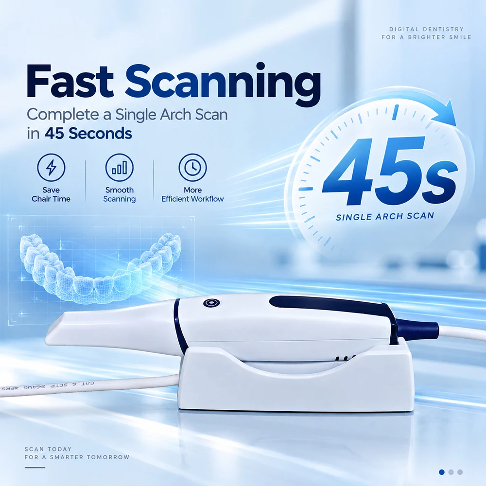 Smart DL206 Dental Intraoral 3D Scanner With Free Software Calibration Free and Ortho Simulation Cmos Technology Type-C Port