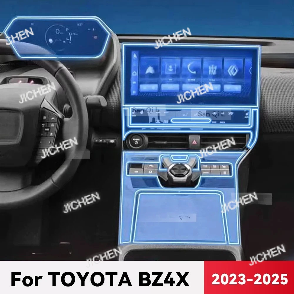 

JC For TOYOTA bZ4X 2023 2024 2025 TPU Car Navigation Screen Film Gearbox Protective Sticker Anti-scratch Interior Accessories