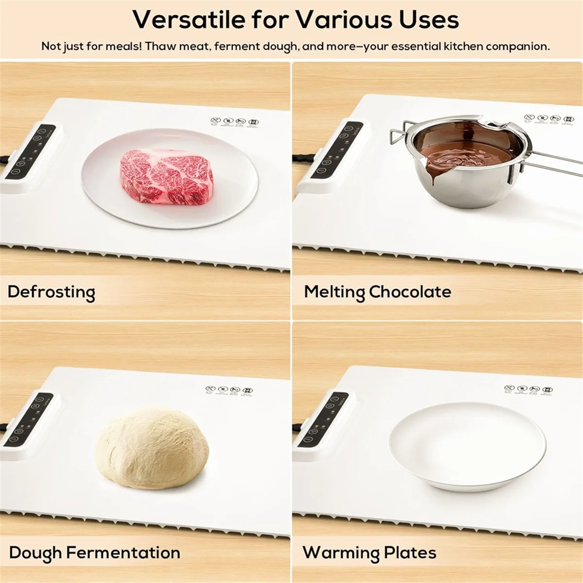 食品用のポータブルシリコン加熱マット,折りたたみ式電気加熱トレイ,キッチンガジェット,ロールアップ,プラグ