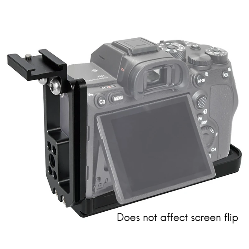 A7R4 A7M4 Stretchable Adjustable Quick Release L Plate/Bracket Hand Grip with Hot Shoe for Sony A7RIV A7MIV Camera RRS