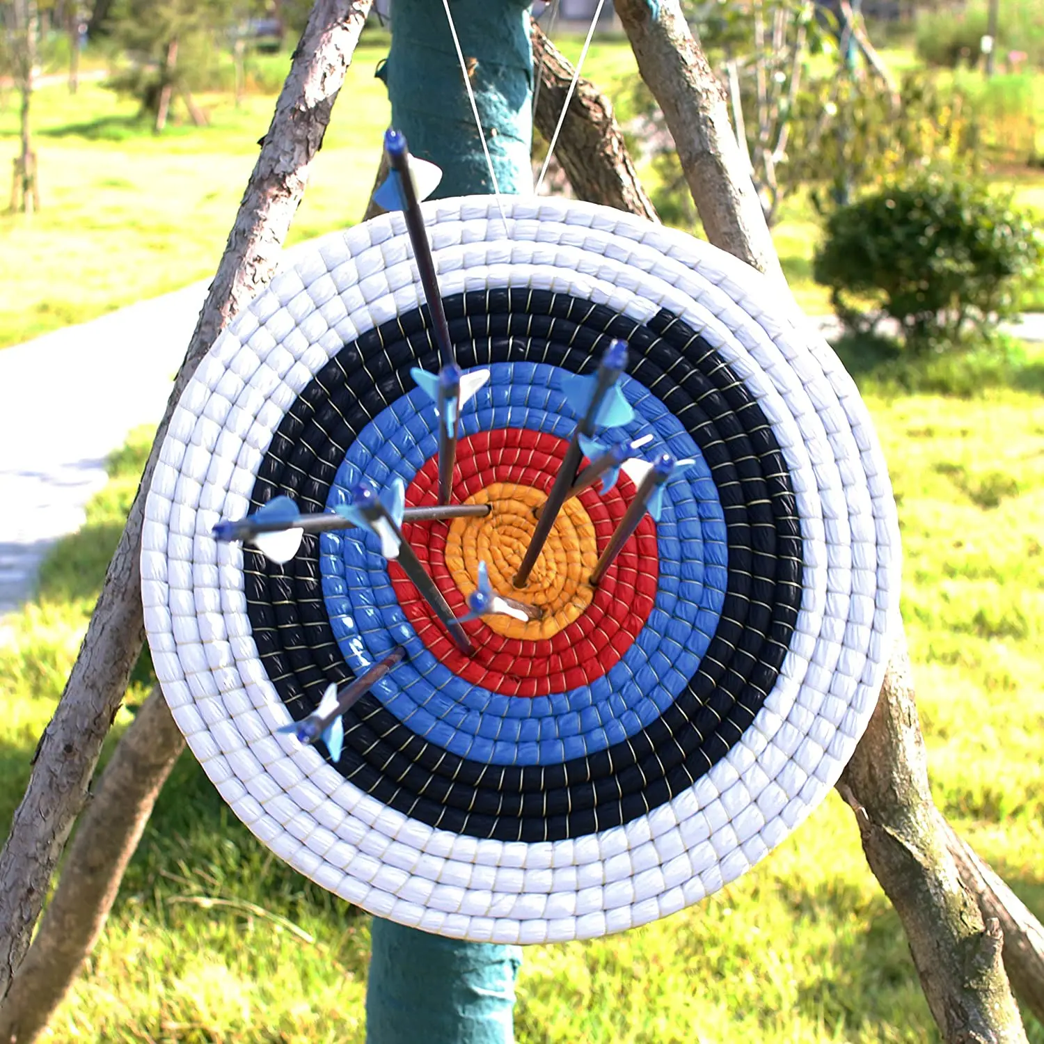 Traditional Solid Straw Round 3 Layers Hand-Made Archery Target Face for Recurve Bow Longbow Shooting Practice with Face