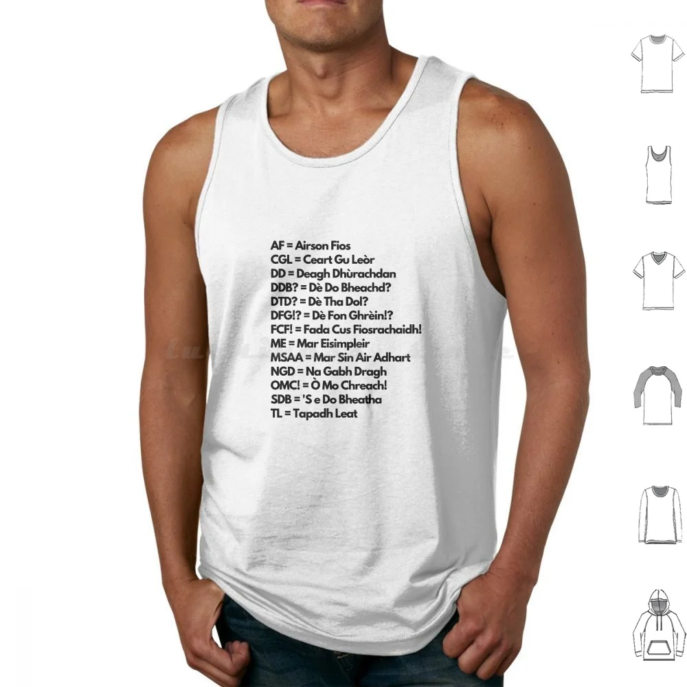 Scottish Gaelic Abbreviations Design Tank Tops Print Cotton Gaidhlig Gaelic Gael Scottish Scotland Scots Highlands