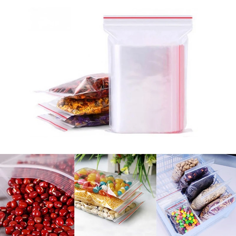 

500Pcs Resealable Zipper Closure Bags Self Seal Clear Plastic Poly Bag