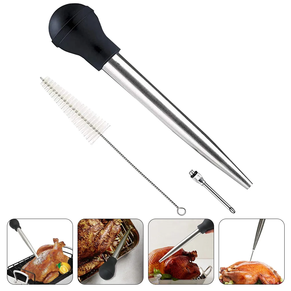 Meat Injector Set Oil Pump Turkey Flavor Needle Marinade Injector Grilled Food Tool Kitchen Supplies