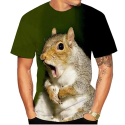 Fashion Summer Funny Squirrel 3D Print T-Shirts Streetwear Men Harajuku Casual Oversized O-Neck T Shirt Tees Tops Clothing