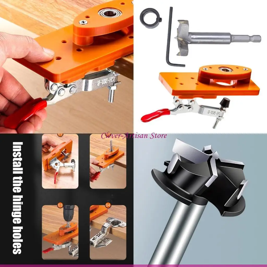 

E06B Easy To Use Hole Drilling Guide Locator Simple to Use for Woodworking Projects