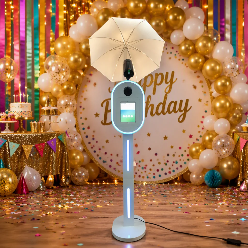 IPad Photo Booth Machine With DSLR Camera Flash LED Ring Light Photo Printer For Wedding Party Event Rental