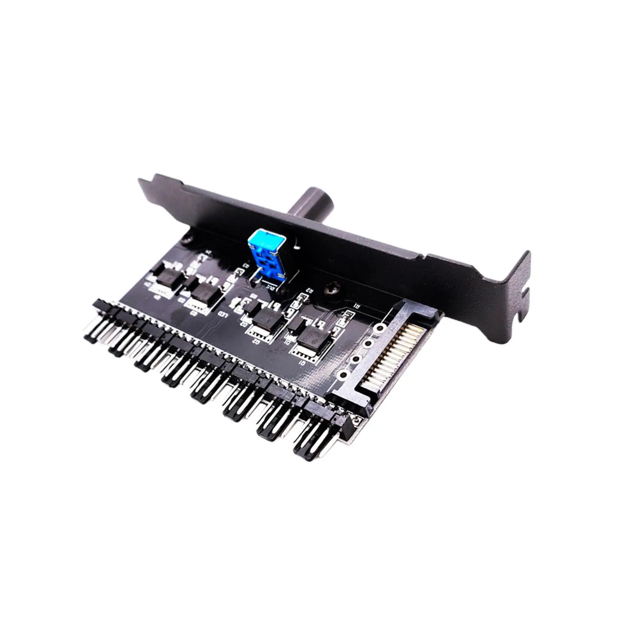 12V Computer PC Case Cooling Fan Hub Regulator 4Pin 3Pin Speed Controller 4