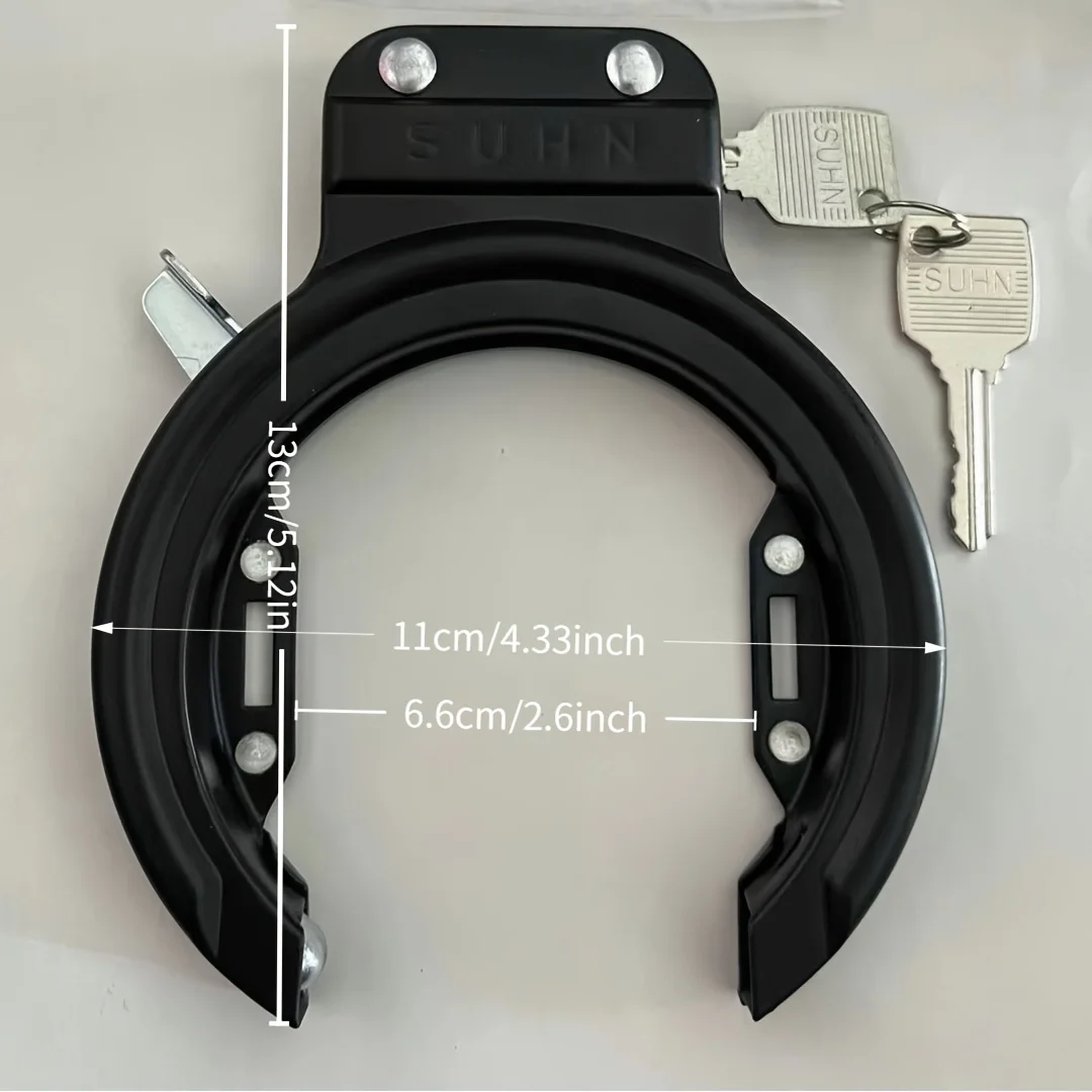 Serrure en fer à cheval pour vélo d'extérieur, serrure antivol pour tuyau en acier entièrement fermée avec 2 clés pour vélos, cyclisme et cadeaux de vacances
