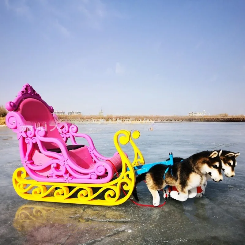 Snow model, luxury princess dog pull car, electric sled car