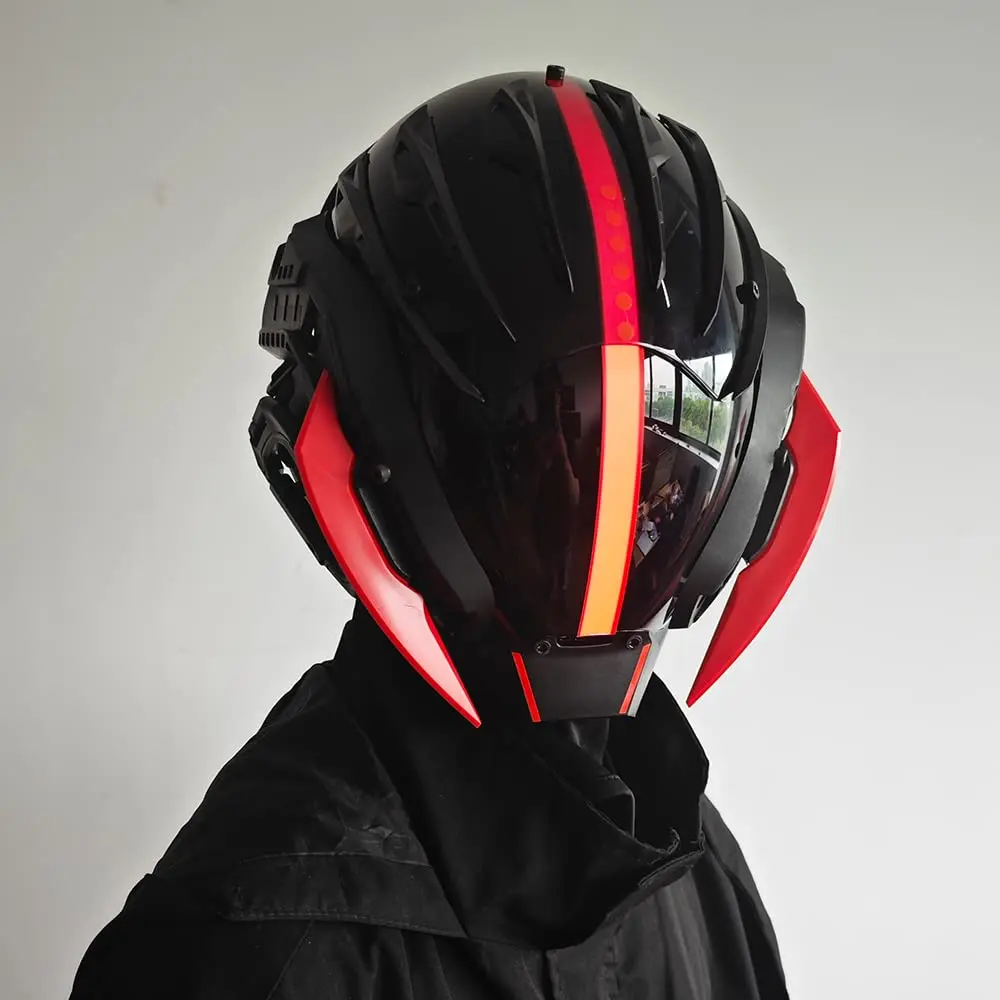 JAUPTO Punk Mask Cosplay for Men, Cosplay Samurai Masks Gifts Fit Halloween Party Music Festival Accessories