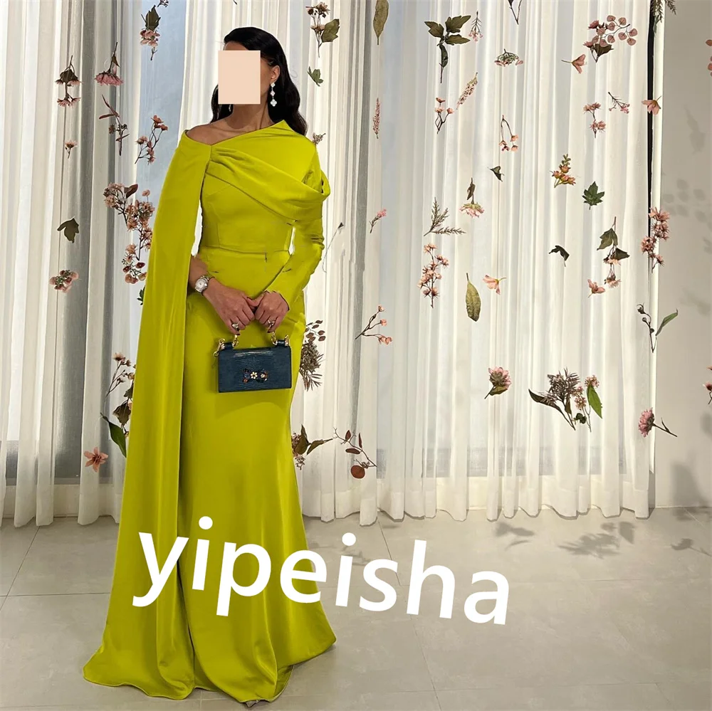 Personalizadojersey plissado formal noite bainha fora do ombro sob medida vestido de ocasião vestidos longos