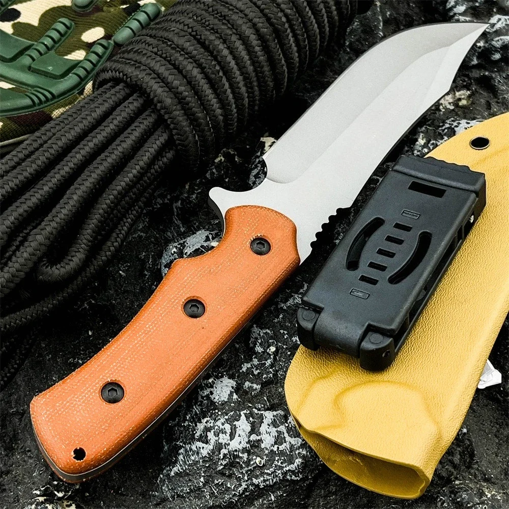 

Открытый нож с фиксированным лезвием - военный тактический нож для джунглей с ручкой из микроты и ножнами для охоты, кемпинга и инструмента EDC