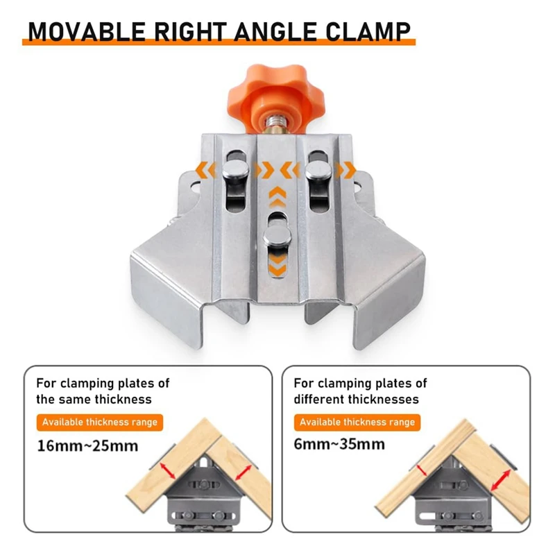 Imagem -04 - Multipurpose Corner Clamp 90 Graus Single Handle Canto Ajustável Clamping Ferramenta para Carpintaria Pcs Aço Inoxidável