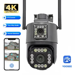 4K 8MP Yoosee IP Camera Dual Lens PTZ Auto Tracking Two Way Audio Color Night Vision Outdoor Waterproof Surveillance Cameras