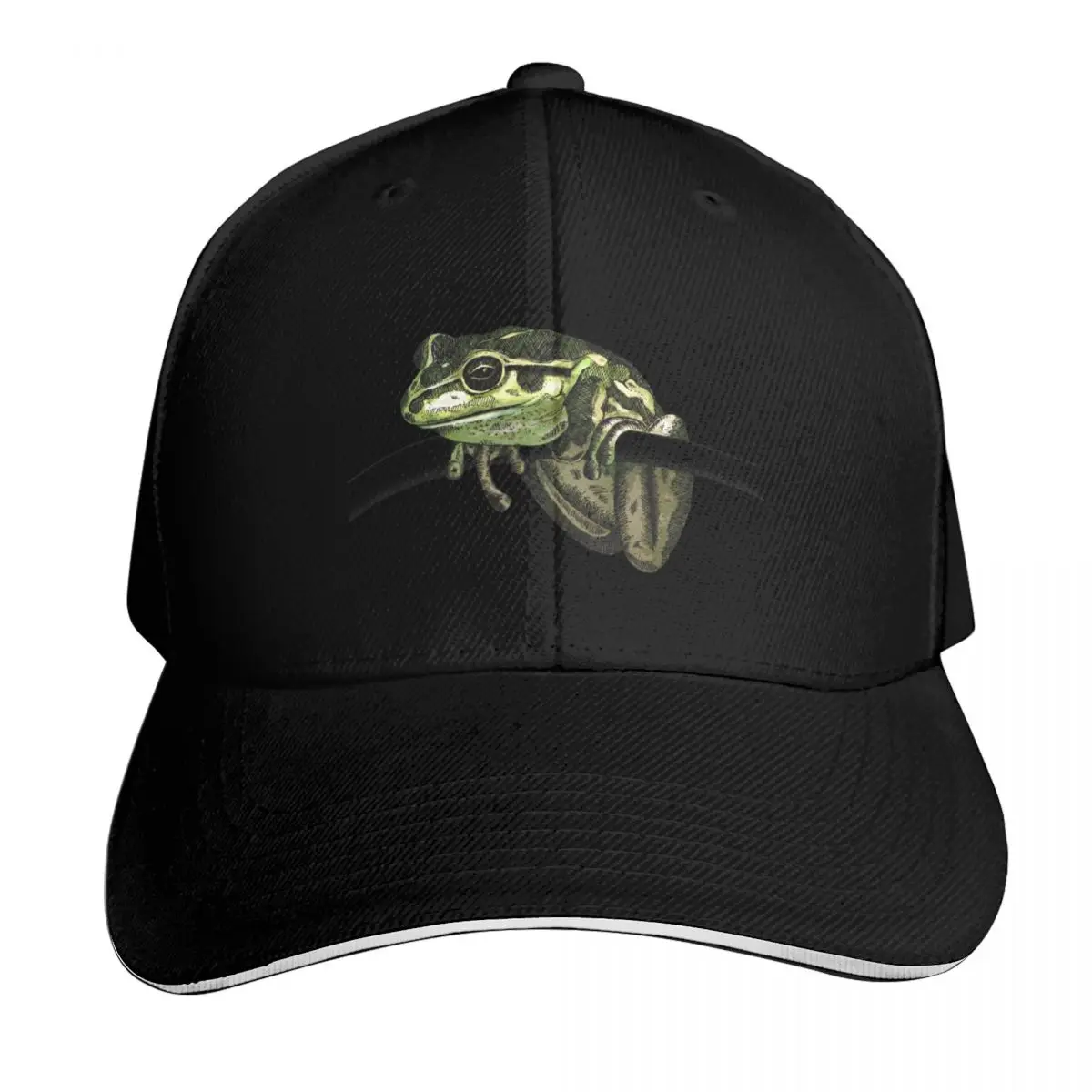 

Motorbike Frog hanging around Baseball Cap Fishing cap Golf Wear Golf Man Women's