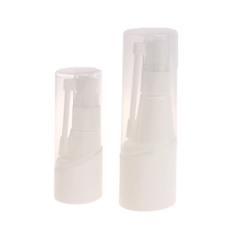 25/50ml Rotation Atomizer Refillable Empty Throat Sprayer Pump Cleaning Container Plastic Nasal Spray Bottle White