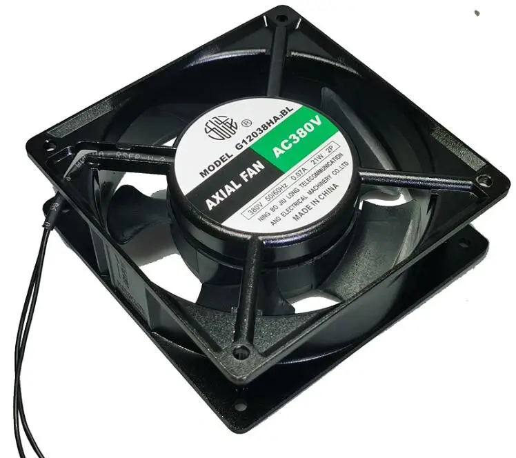 

G12038HA3BL AC 380V 0.07A 120x120x38mm 2-Wire Server Cooling Fan