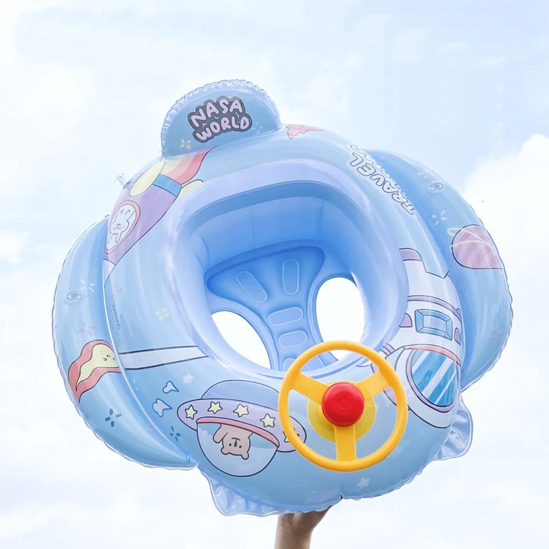 Pool Float für Kleinkind aufblasbare Cartoon Schwimmbad Ring Sitz Boot Schwimm rohr mit Lenkrad Horn für Jungen Mädchen