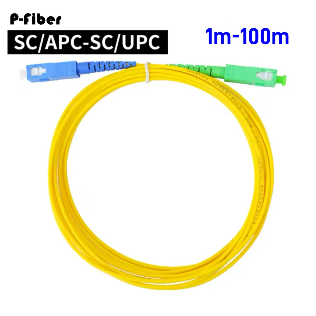 SCAPC-SC optical fiber jumper 1-100m patchcord Simplex singlemode 1m 3m 5m 10m 20m 50m 80m extension cable FTTH P-fiber optic