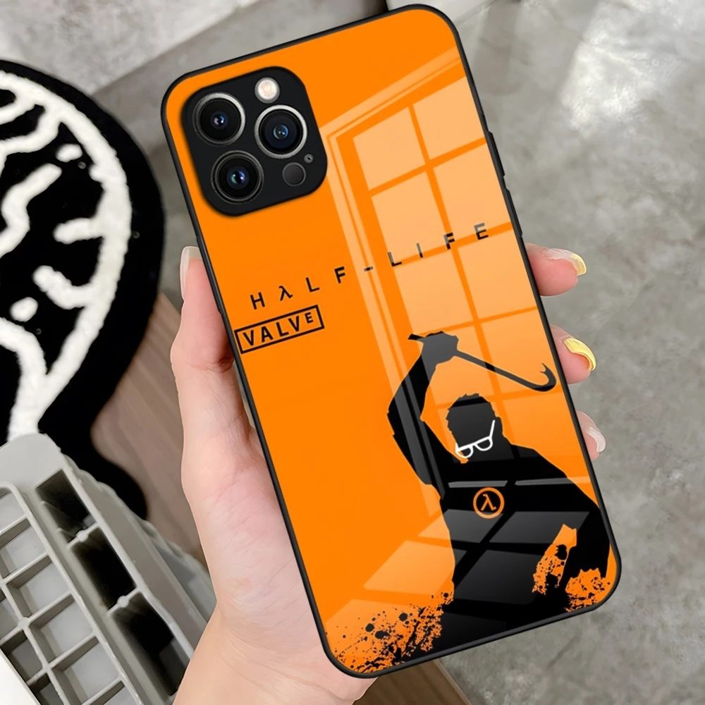 H-Half Life-e 2 Game Phone Case For IPhone 16 15 Pro 14 13 12 11 Mini X XS XR Max 6 8 Plus SE 2020 Glass Design Cove